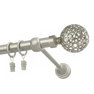 Karnisz chrom mat pojedynczy 19mm Ażur