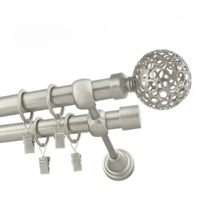 Karnisz Chrom mat podwójny 19+ 19mm Ażur