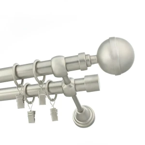 Karnisz Chrom mat podwójny 19+ 19mm Kula Max