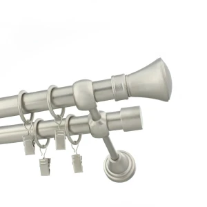 Karnisz Chrom mat podwójny 19+ 19mm Gałka