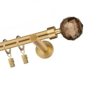 Karnisz Złoty mat pojedynczy 19mm Crystal