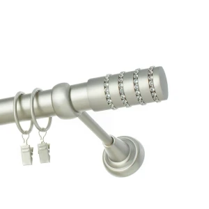 Karnisz Chrom Mat pojedynczy 25mm Cekinowy Cylinder
