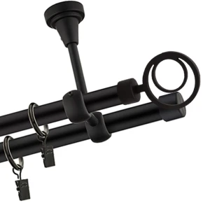 Karnisz sufitowy czarny mat podwójny 19+ 19mm Orbio