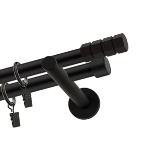 Karnisz czarny matowy podwójny 19+ 19mm Śruba