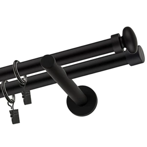 Karnisz czarny matowy podwójny 19+ 19mm Flatt