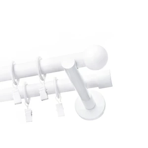 Karnisz biały podwójny 19+ 19mm Kulka