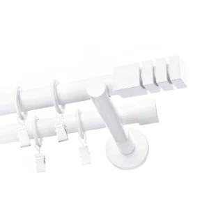 Karnisz biały podwójny 19+ 19mm Walec Nordic