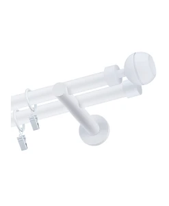Karnisz biały mat podwójny 19+ 19mm Ball