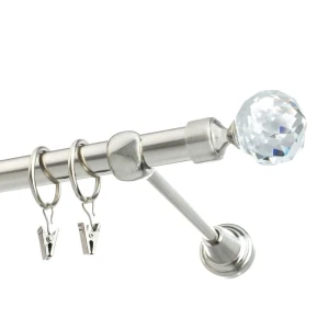 Karnisz Nikiel połysk pojedynczy 19mm Crystal
