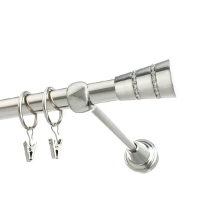Karnisz Nikiel połysk pojedynczy 19mm Diamante basic