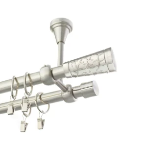 Karnisz Nikiel połysk podwójny  sufitowy 19+ 19mm Walec Big