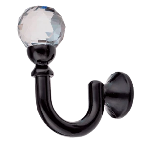 Mini hak Crystal do upinania zasłon Czarny